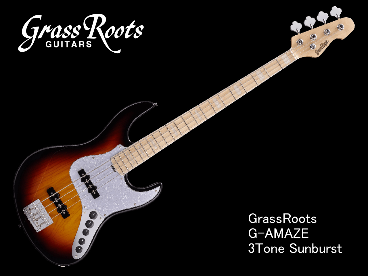 Đàn Guitar Bass Điện Grassroots G Amaze Gcb5 Ndbls Sunburst đen Sẫm Tự Nhiên 1849